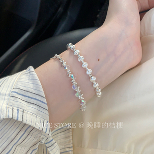 晚睡的桔梗「莫阿娜」梦幻人鱼姬手串镭射猫眼珠叠戴手链甜美手饰