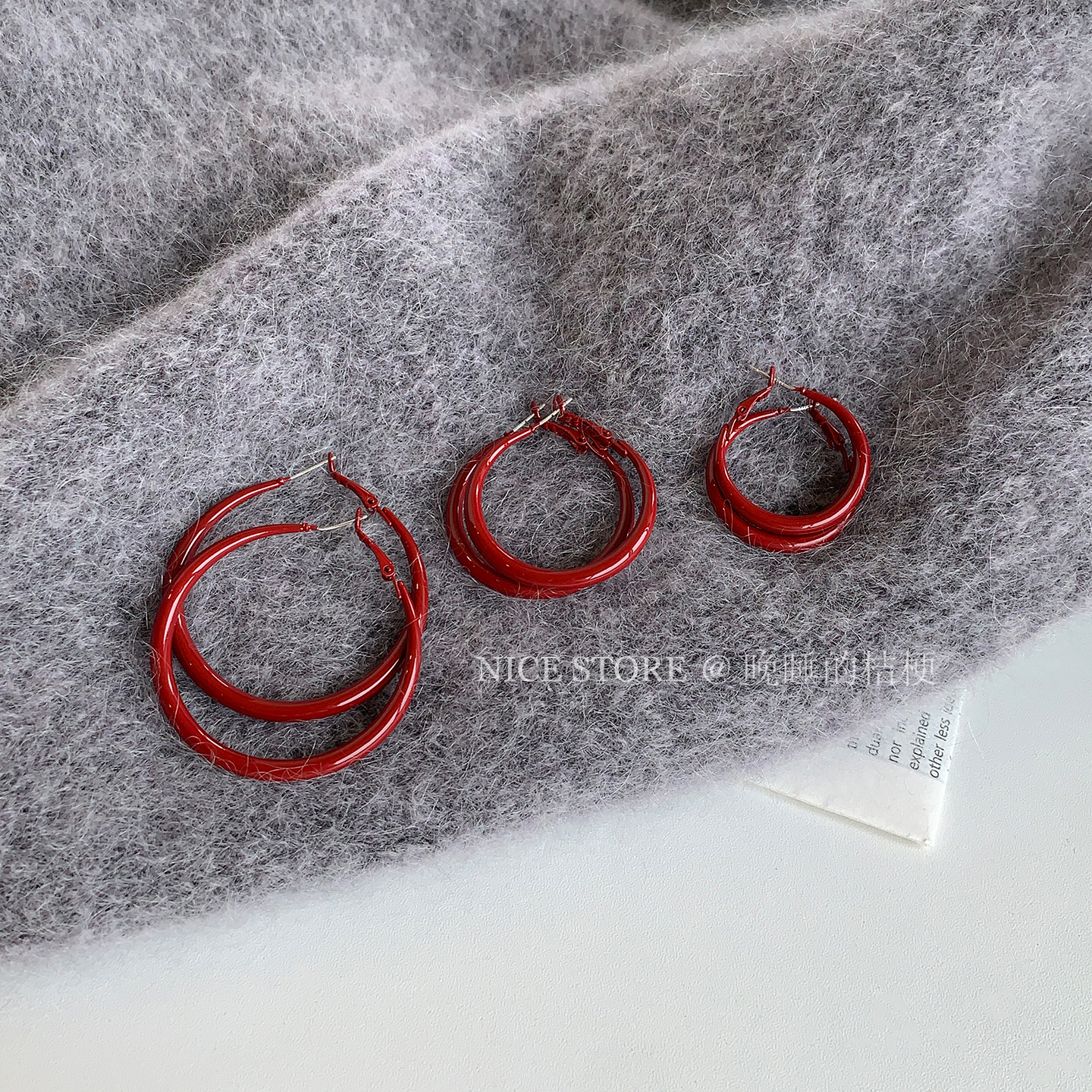 晚睡的桔梗I滴釉素圈耳环