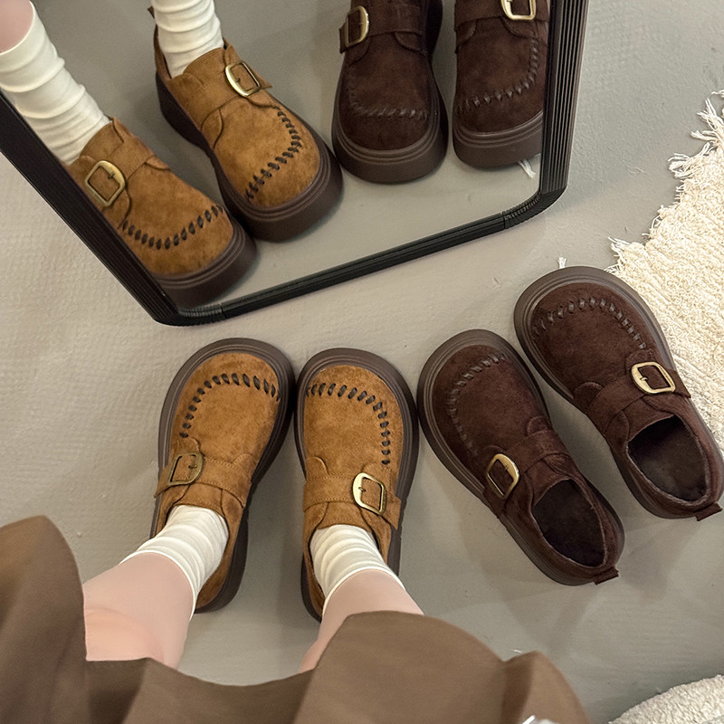 小个子厚底勃肯鞋女2026春秋新款增高加绒一脚蹬懒人乐福鞋0115w,女鞋,勃肯鞋/软木鞋,淘宝优惠券,粉丝福利购,淘宝优惠卷