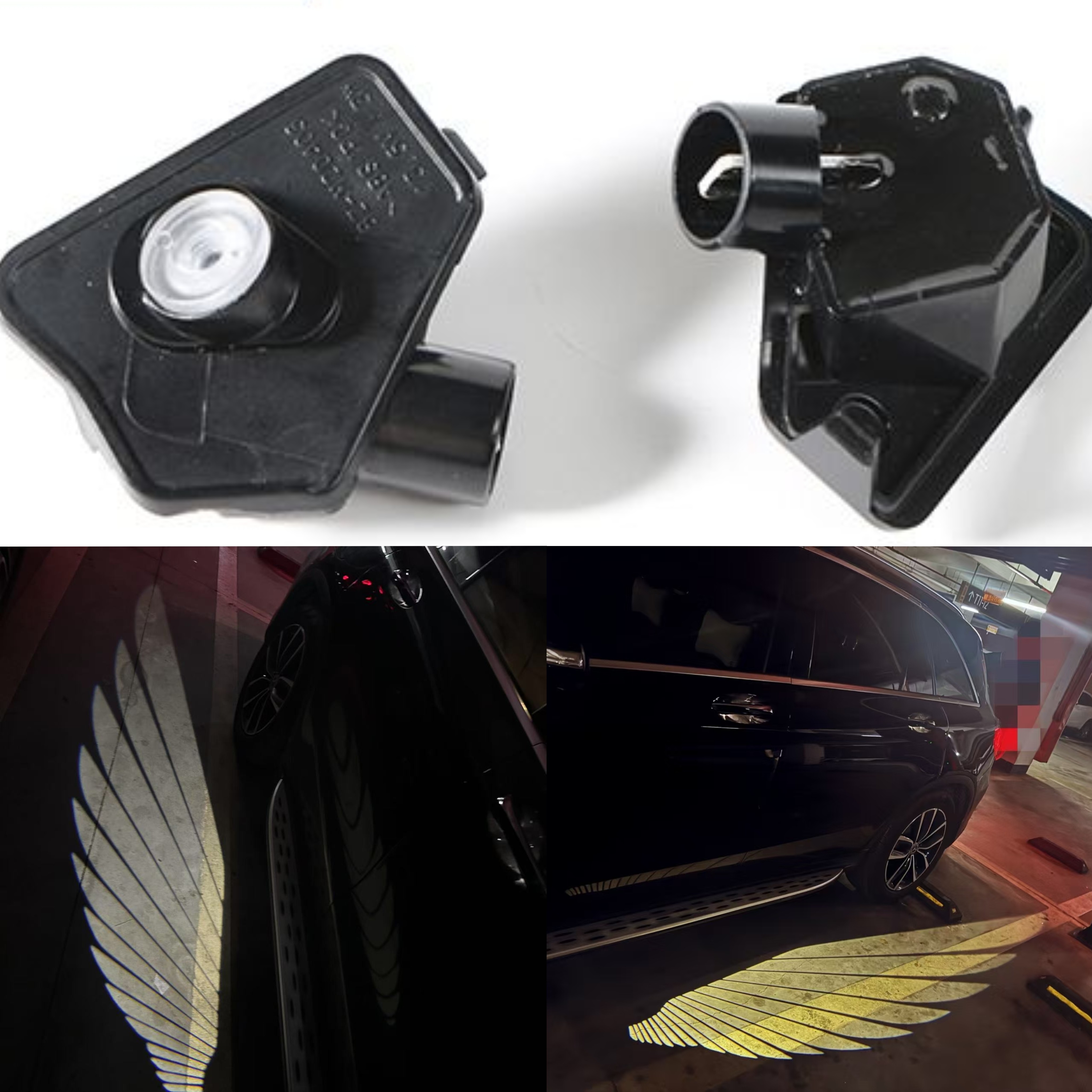 奔驰后视镜迎宾灯E级C级A/B级CLS/CLA/S级GLA GLK 天使之翼地毯灯