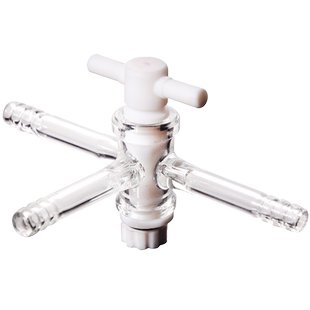 垒固T型玻璃三通接头具玻璃四氟活塞三路玻璃连接管磨口接软管