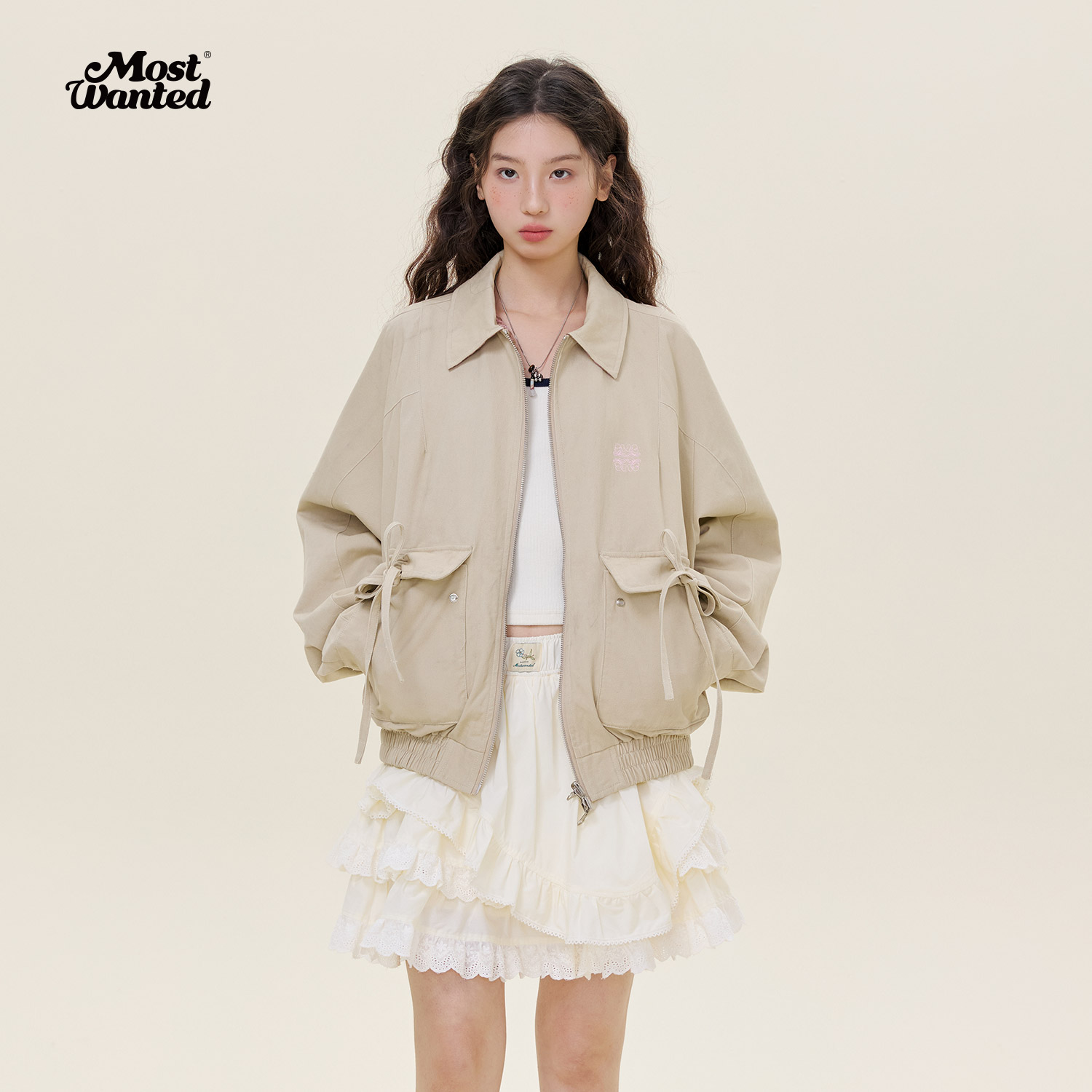 mostwanted 双面穿格纹廓形工装夹克千金风25秋季新款