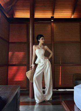 FORNIS 早春美式辣妹无袖收腰抹胸F26B80014+F26K80015