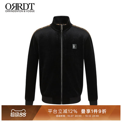 澳林丹顿男装潮流撞色图案夹克