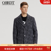 休闲毛呢大衣男秋冬新款 ORRDT澳林丹顿男装 中长款 外套A07D2208