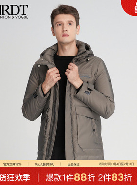 ORRDT澳林丹顿男装羽绒服冬保暖连帽中长款外套A25C2918K
