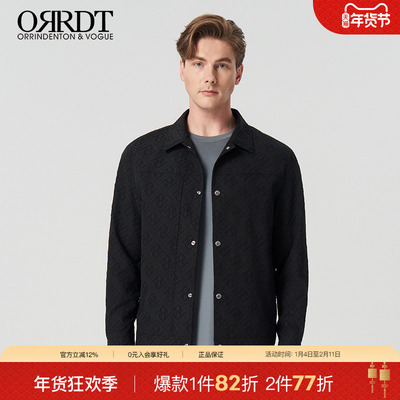 ORRDT澳林丹顿男装春夏新款商务休闲压花翻领夹克衫外套AT05G1172