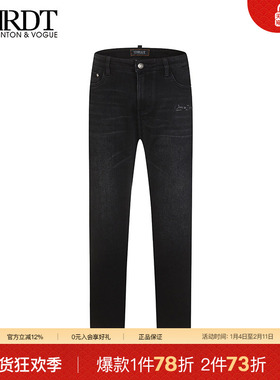 ORRDT澳林丹顿男装黑色直筒百搭牛仔裤男秋冬新款长裤A37E2475