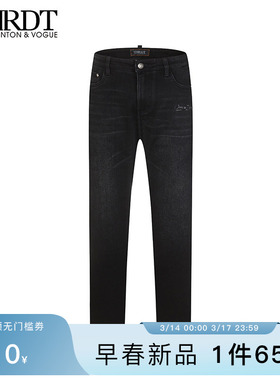 ORRDT澳林丹顿男装黑色直筒百搭牛仔裤男秋冬新款长裤A37E2475