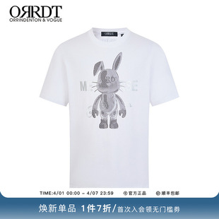 ORRDT澳林丹顿男装 T恤男夏季 新款 上衣A17E1902 潮流兔子图案短袖