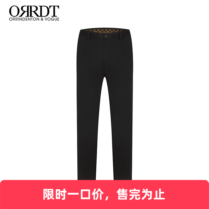 ORRDT直筒修身刺绣休闲长裤