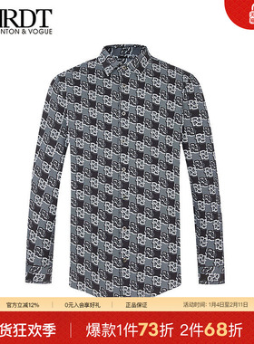 ORRDT澳林丹顿男装潮流花版图案长袖衬衫纯棉秋冬新款A03D2300