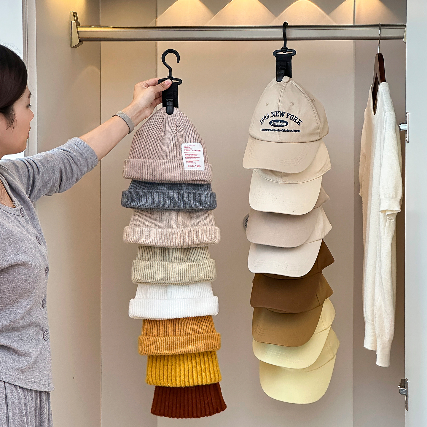 帽子收纳神器多夹子省空间不变形