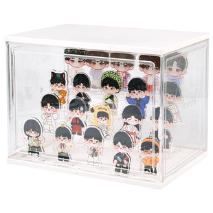 立牌收纳展示盒加高亚克力放人形透明摆件盒盲盒积木手办防尘架子