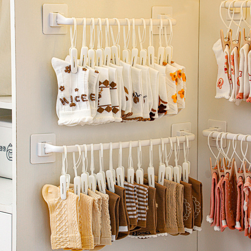 袜子收纳神器家用内衣裤丝袜整理挂架宝宝衣柜侧面壁挂袜子架挂墙,收纳整理,内衣收纳盒,淘宝优惠券,粉丝福利购,淘宝优惠卷
