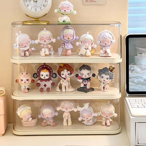 盲盒收纳展示架带盖防尘可叠加