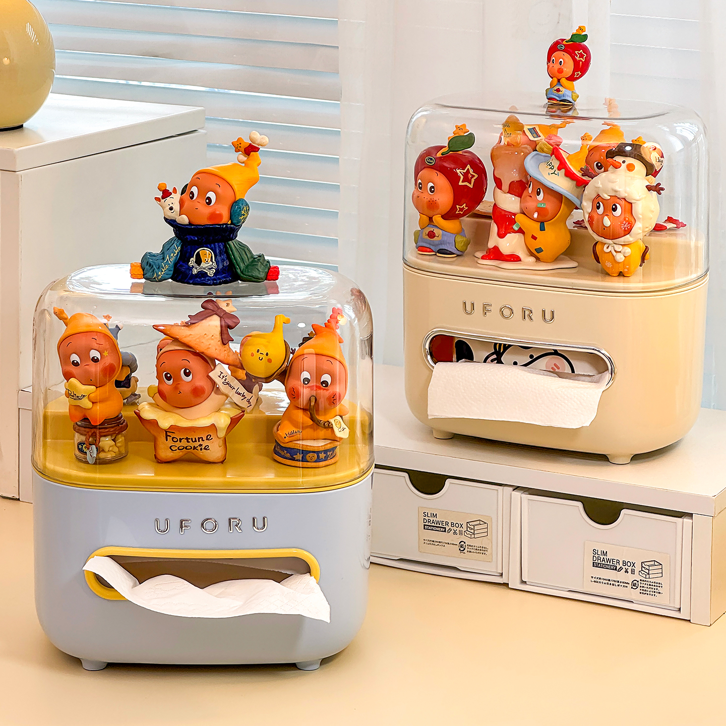 纸巾盒盲盒收纳一体可爱创意