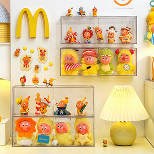 星星人展示盒墙上盲盒收纳架挂墙手办置物架亚克力挂件娃娃防尘盒