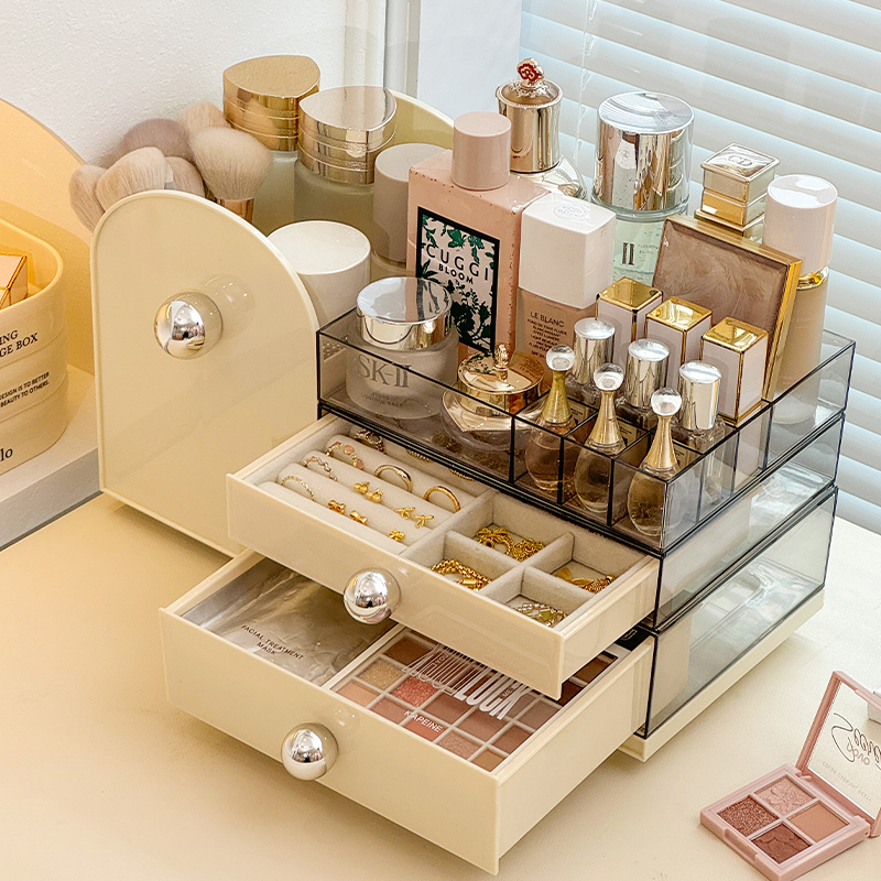 化妆品首饰一体收纳盒大容量高级
