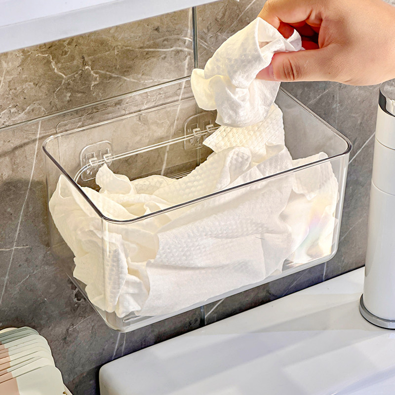 废弃洗脸巾收纳盒壁挂卫生间一次性洗面巾置物架擦脸巾二次回收盒,收纳整理,洗脸巾收纳盒,淘宝优惠券,粉丝福利购,淘宝优惠卷