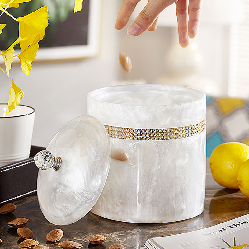 轻奢桌面垃圾桶北欧小号家用欧式创意垃圾筒客厅办公室带盖收纳桶