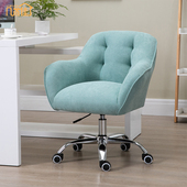 北欧电脑椅家用舒适久坐布艺沙发椅简约靠背书桌椅升降卧室学习椅