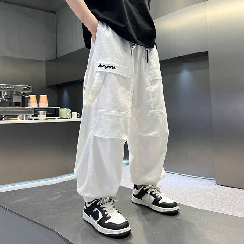 韩国潮男童防蚊裤夏季薄款速干裤图片
