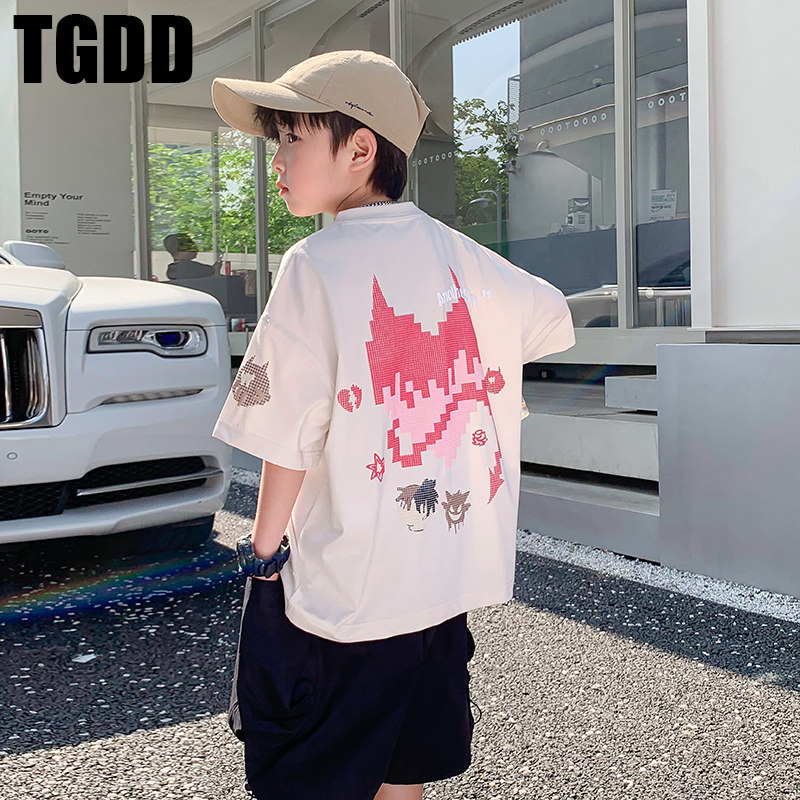 韩国TGDD男童夏装短袖t恤2025新款夏季痞帅儿童纯棉半袖男孩上衣T