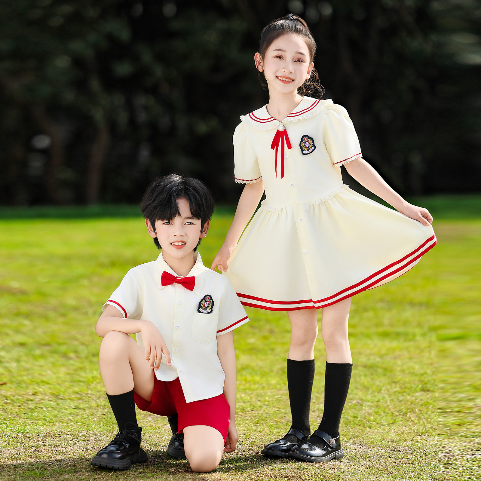 六一儿童节合唱演出服夏季幼儿园毕业照服装小学生班服朗诵表演服