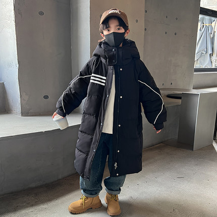 男童羽绒服冬装2024新款儿童装中长款保暖冬季户外过膝白鸭绒外套