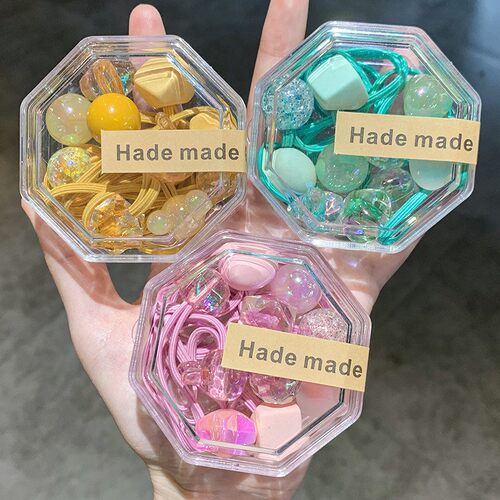 儿童清新卡通珠子不伤发可爱皮筋
