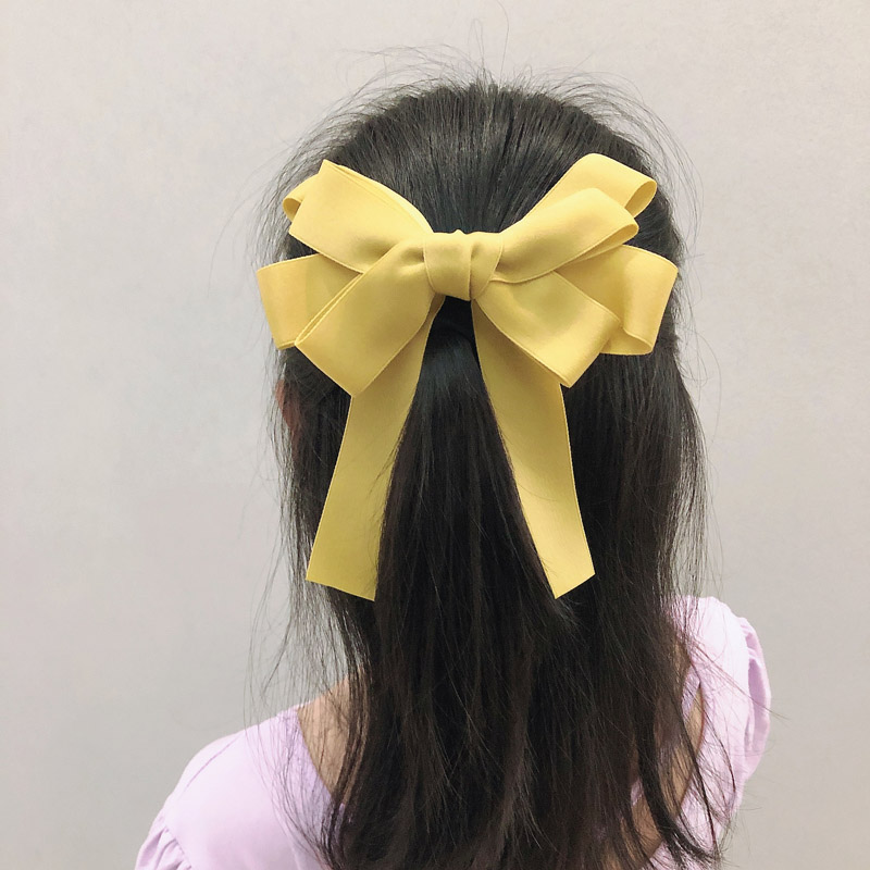 儿童发夹纯色三层飘带马尾女孩