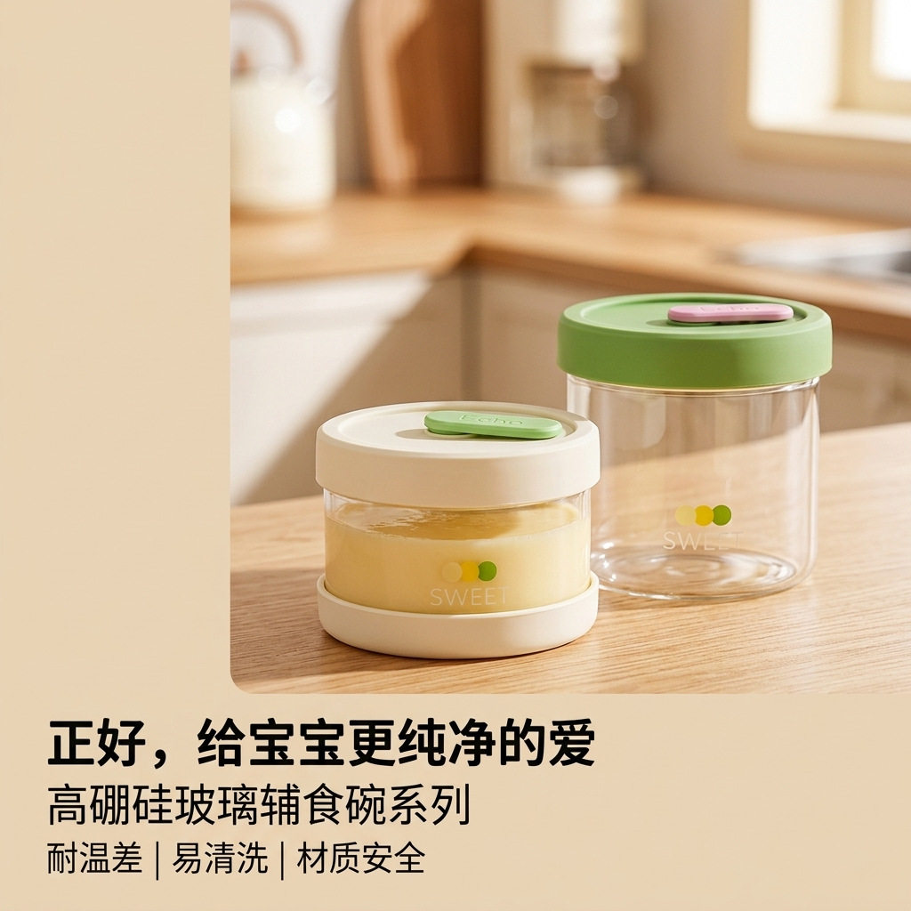 超轻耐热玻璃辅食碗|微波炉加热
