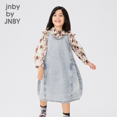江南布衣童装无袖牛仔连衣裙圆领A字裙休闲夏女童儿童jnbybyjnby