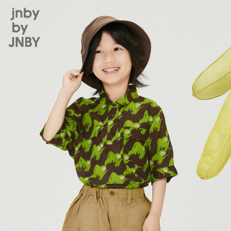 江南布衣童装纯棉套头衬衫原创印花休闲夏男女童儿童jnbybyjn