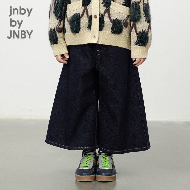 江南布衣童装纯棉牛仔裤喇叭裤七分裤休闲春女童儿童jnbybyjn