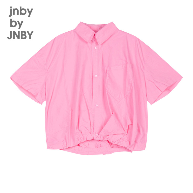 江南布衣童装春夏短袖衬衫翻领宽松舒适女童儿童上衣jnbybyjn