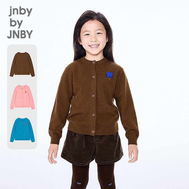 新款江南布衣童装短款开襟羊绒衫25冬男女童jnbybyjnby1