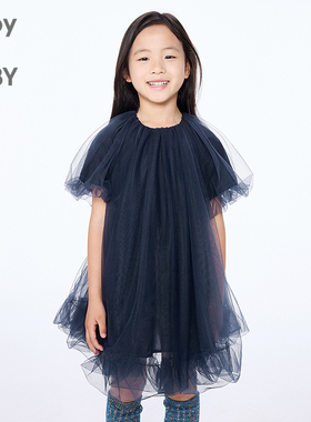 新款江南布衣童装短袖连衣裙圆领A型25秋女童jnbybyjnby1P7G13070