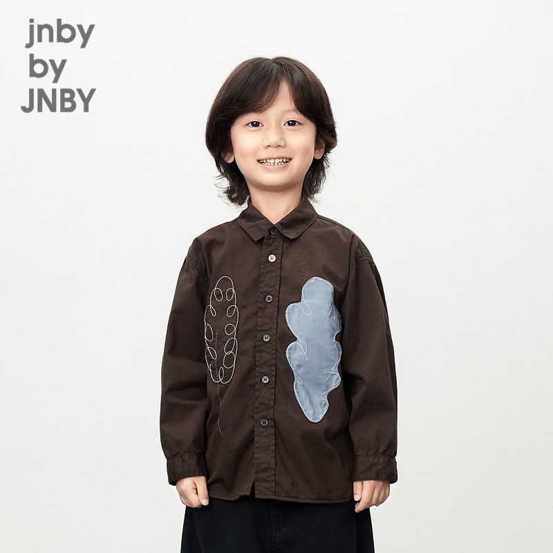 江南布衣童装长袖衬衫纯棉原创手绘休闲春男女童儿童jnbybyjn