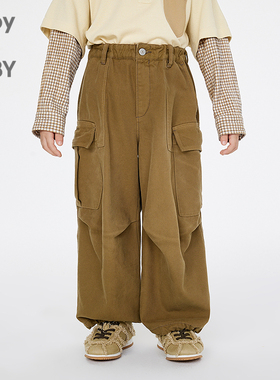 新款江南布衣童装宽松长裤直筒裤25春男女童jnbybyjnby1P2E10310