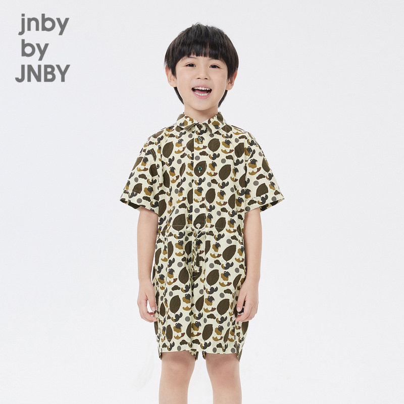 江南布衣童装春夏连体衣短裤短袖薄款印花男女童儿童jnbybyjn