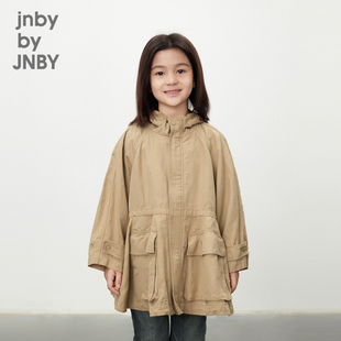江南布衣童装长袖中长款风衣外套棉麻休闲春女童儿童jnbybyjnby