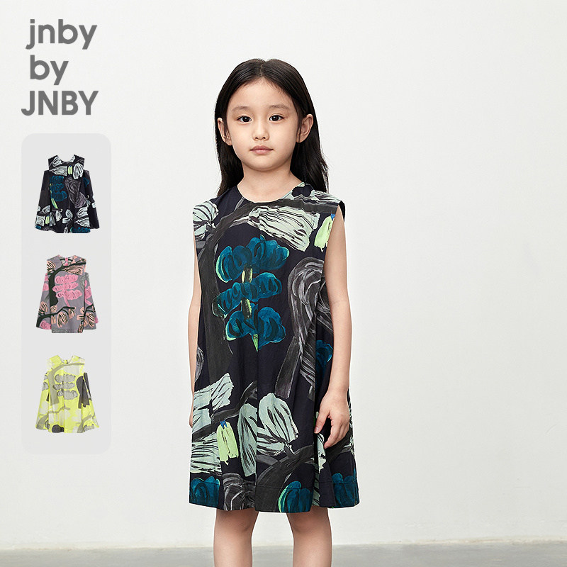 江南布衣童装褶皱无袖印花连衣裙艺术感A摆裙轻薄女童jnbybyjnby,童装/婴儿装/亲子装,连衣裙,淘宝优惠券,粉丝福利购,淘宝优惠卷