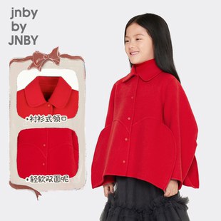 江南布衣童装秋冬绵羊毛呢大衣廓形外套中长款女童儿童jnbybyjnby