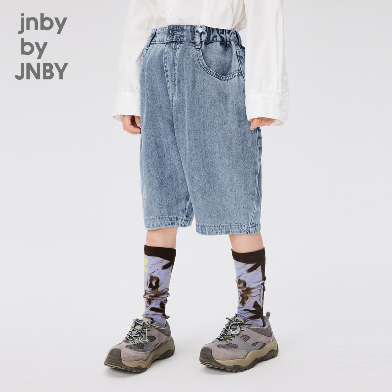 江南布衣童装牛仔短裤落裆休闲简约宽松夏男女童儿童jnbybyjn