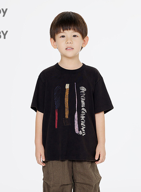 新款江南布衣童装短袖T恤H型圆领休闲25春男女童jnbybyjnby