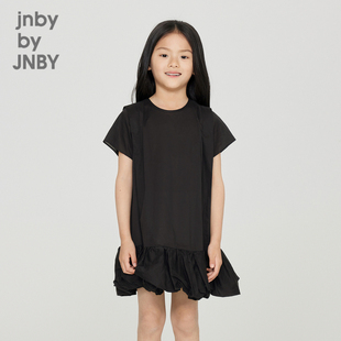 江南布衣童装短袖圆领连衣裙薄款花苞下摆女童儿童裙子jnbybyjnby