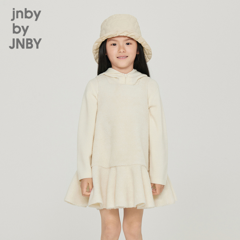 江南布衣童装吊带连衣裙A字裙花边毛茸茸秋冬女童儿童jnbybyjnby