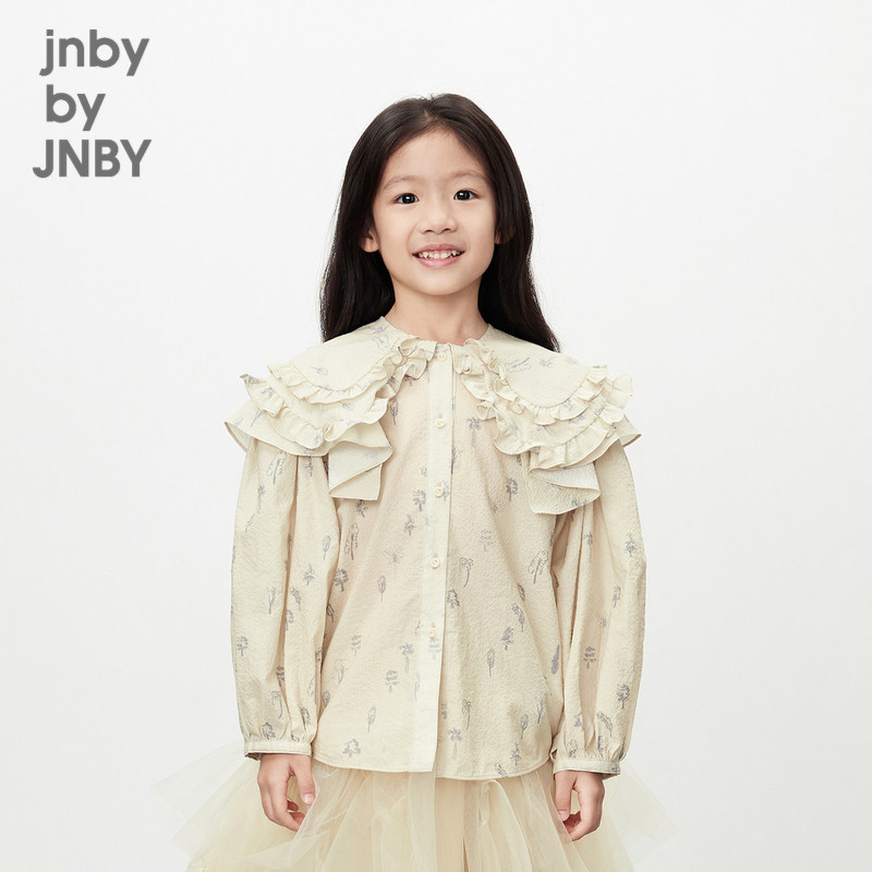 江南布衣童装纯棉长袖衬衫复古翻领宫廷风春女童儿童jnbybyjn